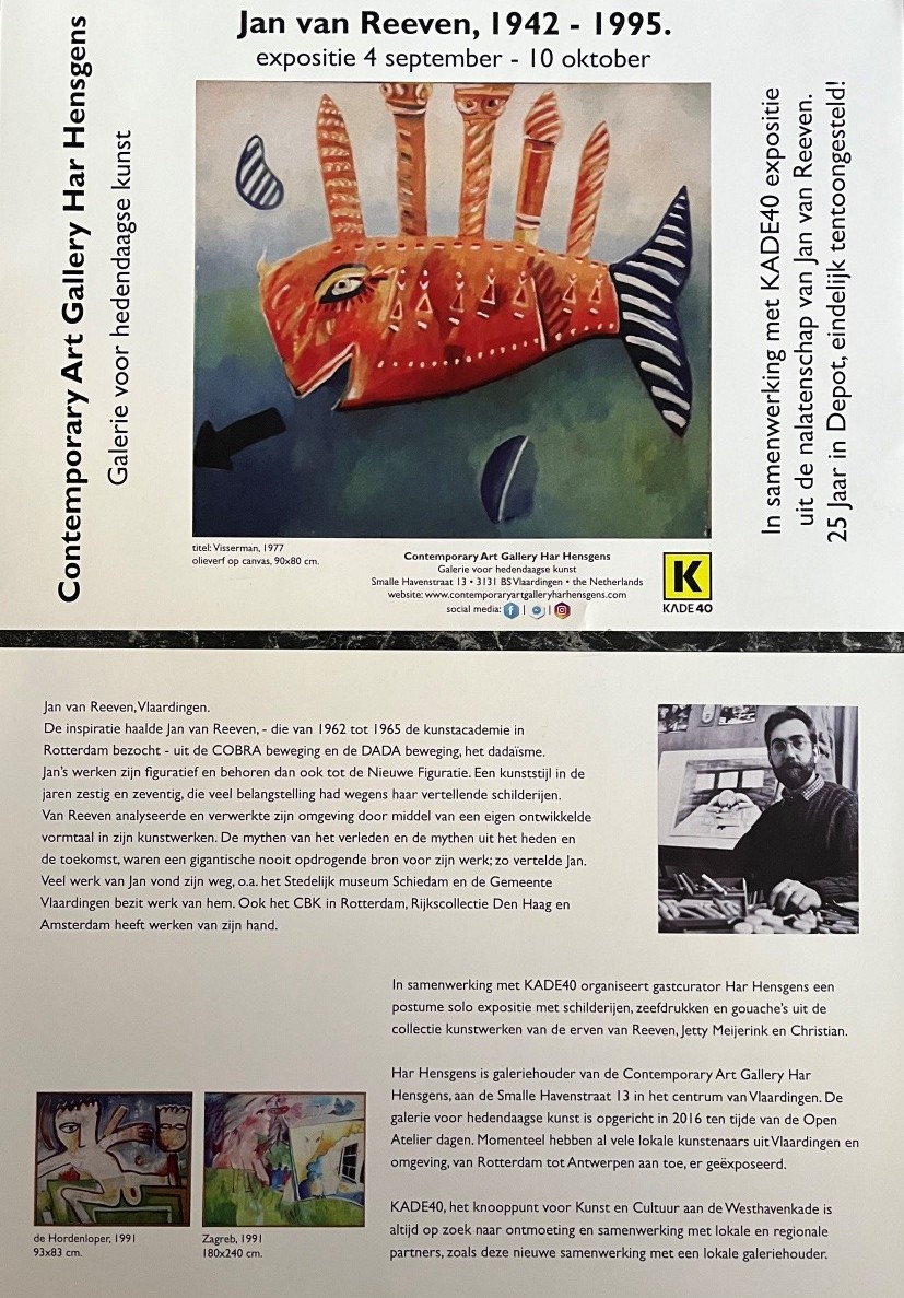 Expositie Jan van Reeven — Contemporary Art Gallery Har Hensgens + KADE 40